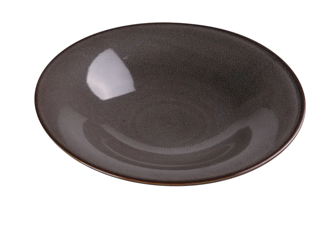 Yanco PK-412 Salad Bowl, 25 oz (12.5" Dia x 2.125" H) Grey Porcelain, Dishwasher Safe - Dozen
