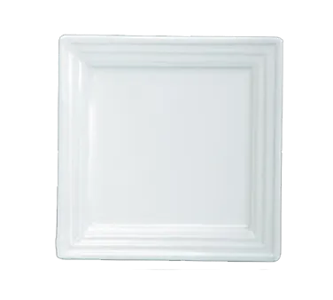 Yanco PL-110 Square Bone White Porcelain Plate, 10" x 10", Dishwasher Oven Microwave Safe - Dozen