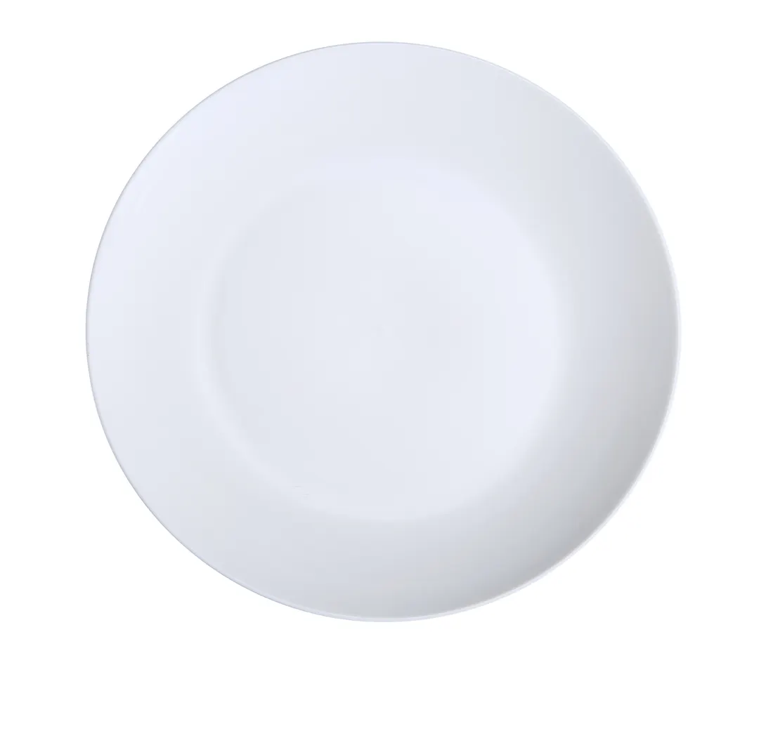 Yanco PS-10-C 10" Round Coupe Rim Porcelain Plate, White, Dishwasher Oven Microwave Safe - Dozen