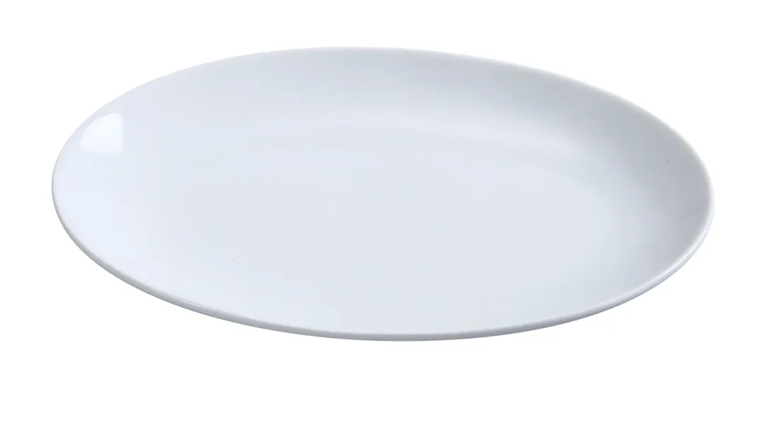 Yanco PS-10-CP - Oval White Porcelain Platter, 10" x 7" Coupe Rim, Dishwasher Safe - Dozen