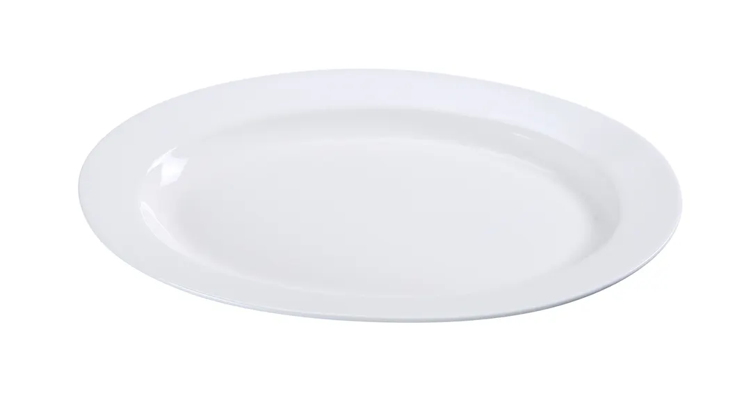 Yanco PS-14 Oval Porcelain Platter, 13" x 8-1/2", White, Dishwasher & Microwave Safe - Dozen