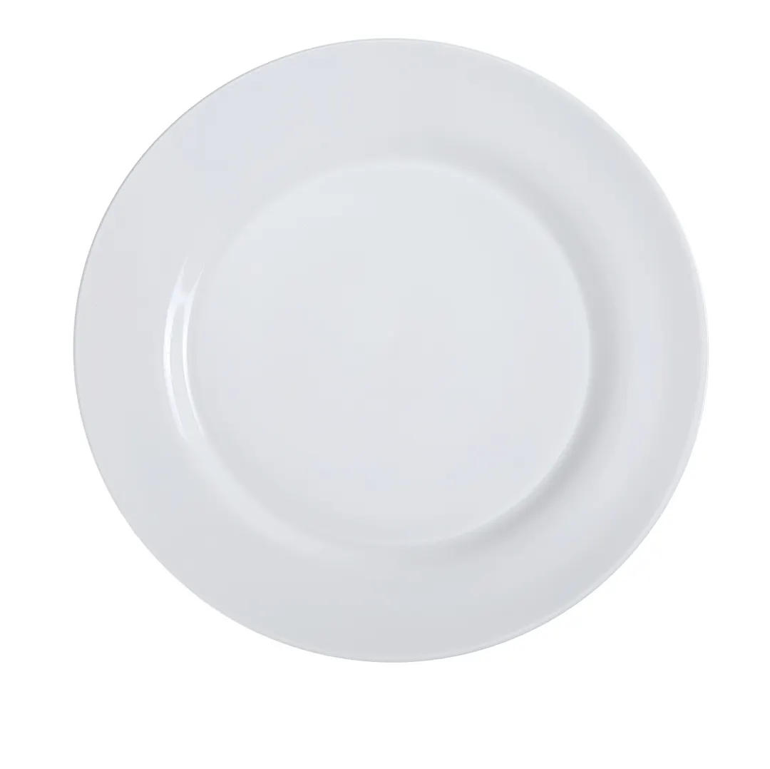 Yanco PS-7 Piscataway Round China Plate, 7-1/2" Diameter, White Porcelain, Dishwasher Safe - Dozen