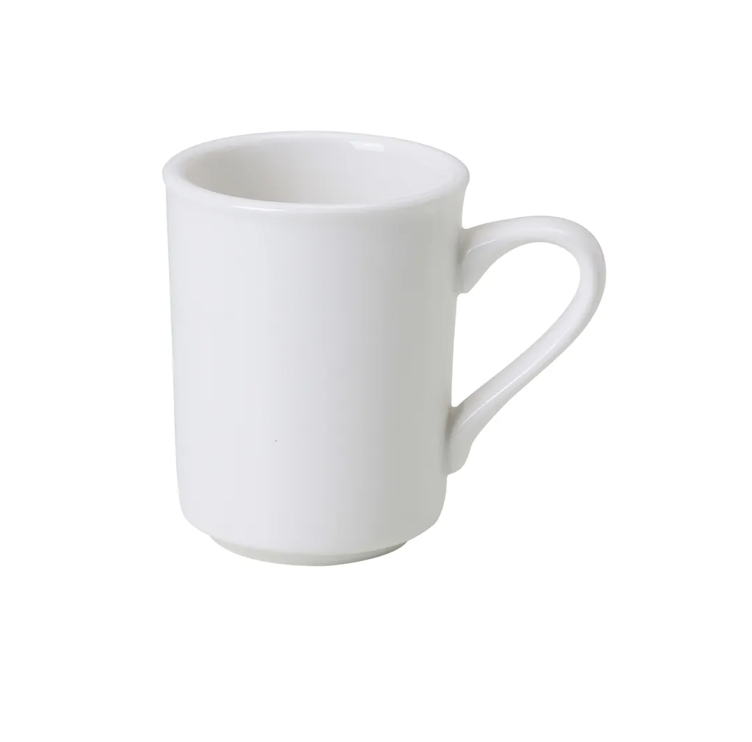 Yanco PS-8-S China Mug - 8 oz White Porcelain, 3-7/8" Dia x 3-3/8" Hgt, Dishwasher Safe - Dozen