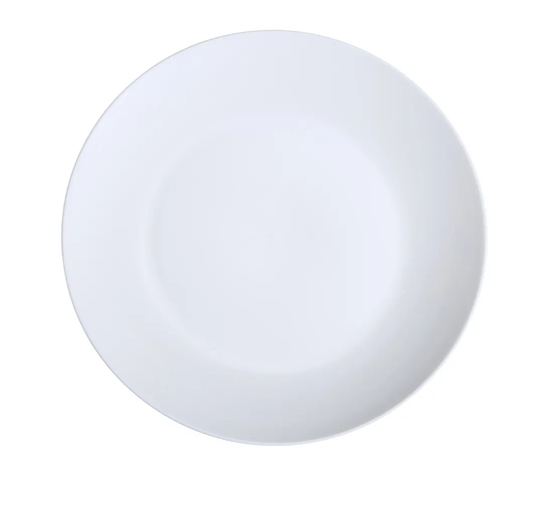 Yanco PS-9-C - 9" Round Coupe Rim Porcelain Dinner Plate, White, Oven Microwave Safe - Dozen