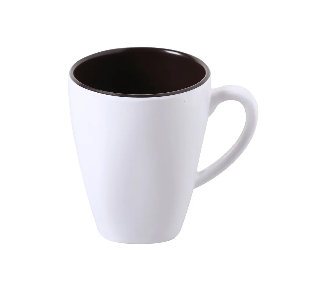 Yanco PT-9110 - 10 oz Pine Tree Mug, 3-1/4" Dia x 4" H, Brown/Beige Outside Melamine - Dozen