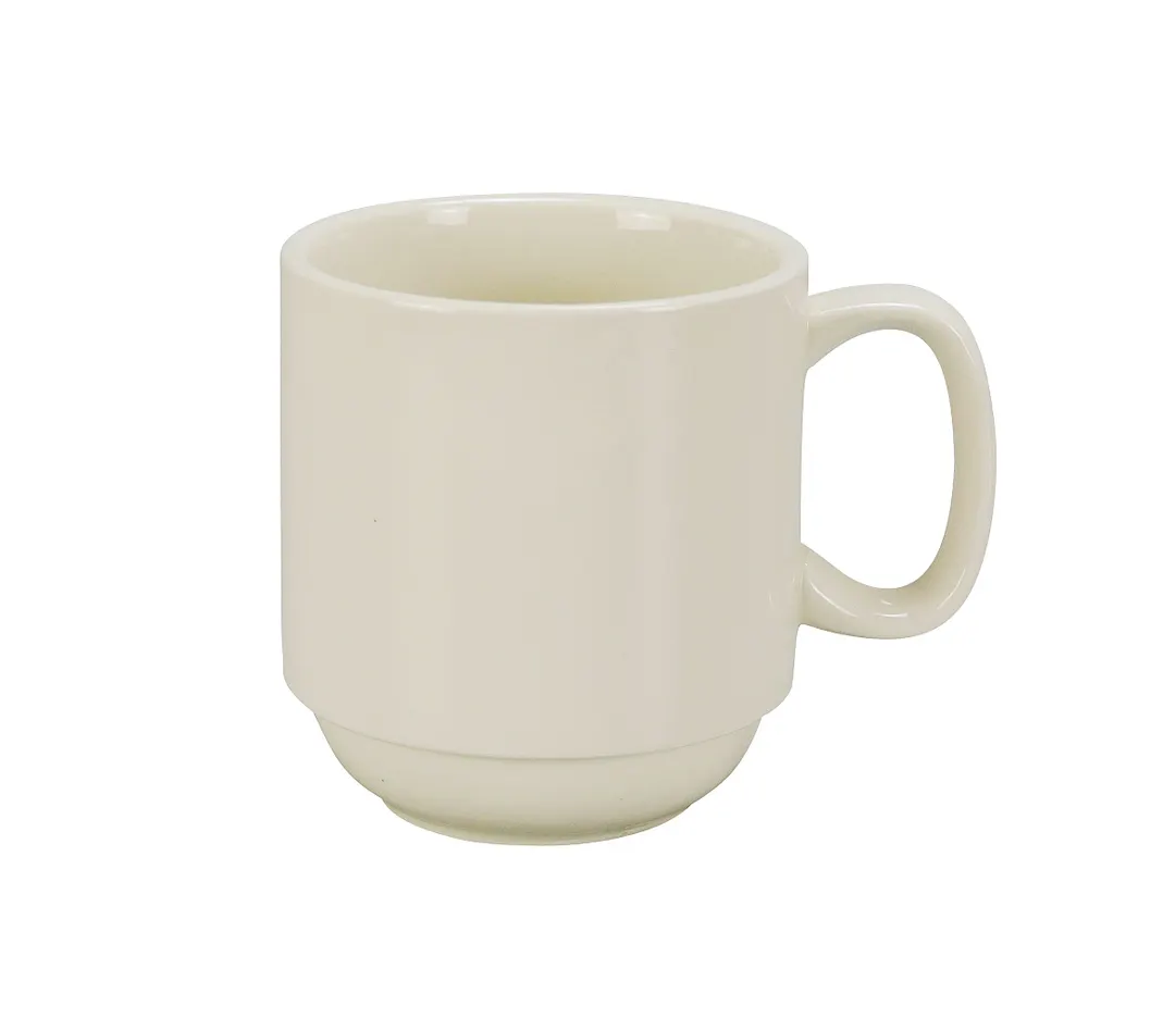Yanco RE-16-P China Mug, 16 oz Ceramic, 4‑1/4" Dia x 3‑3/4" H, Stackable, Dishwasher Safe - Dozen
