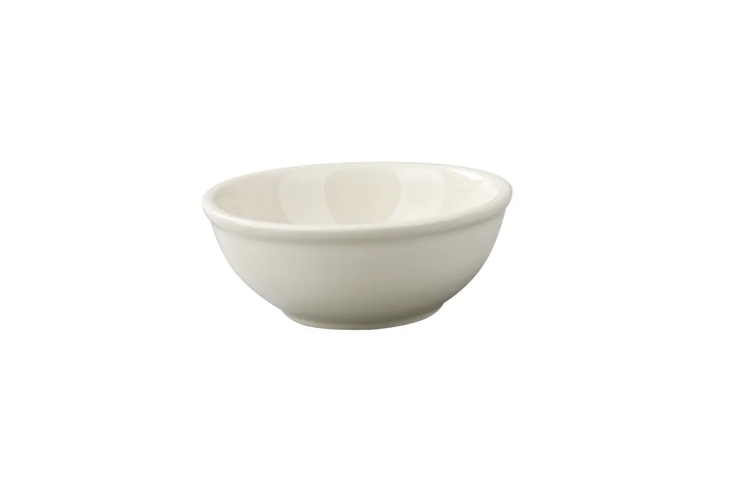 Yanco RE-24 Nappie 10‑Oz Ceramic Bowl, 5‑1/4" Dia × 1‑3/4" H, White, Rolled Edge - Dozen
