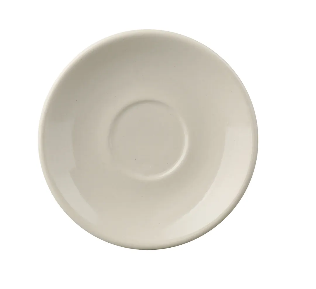 Yanco RE-36 Recovery Saucer, 4.5" Round Ceramic White, Rolled Edge, Dishwasher/Oven Safe - Dozen