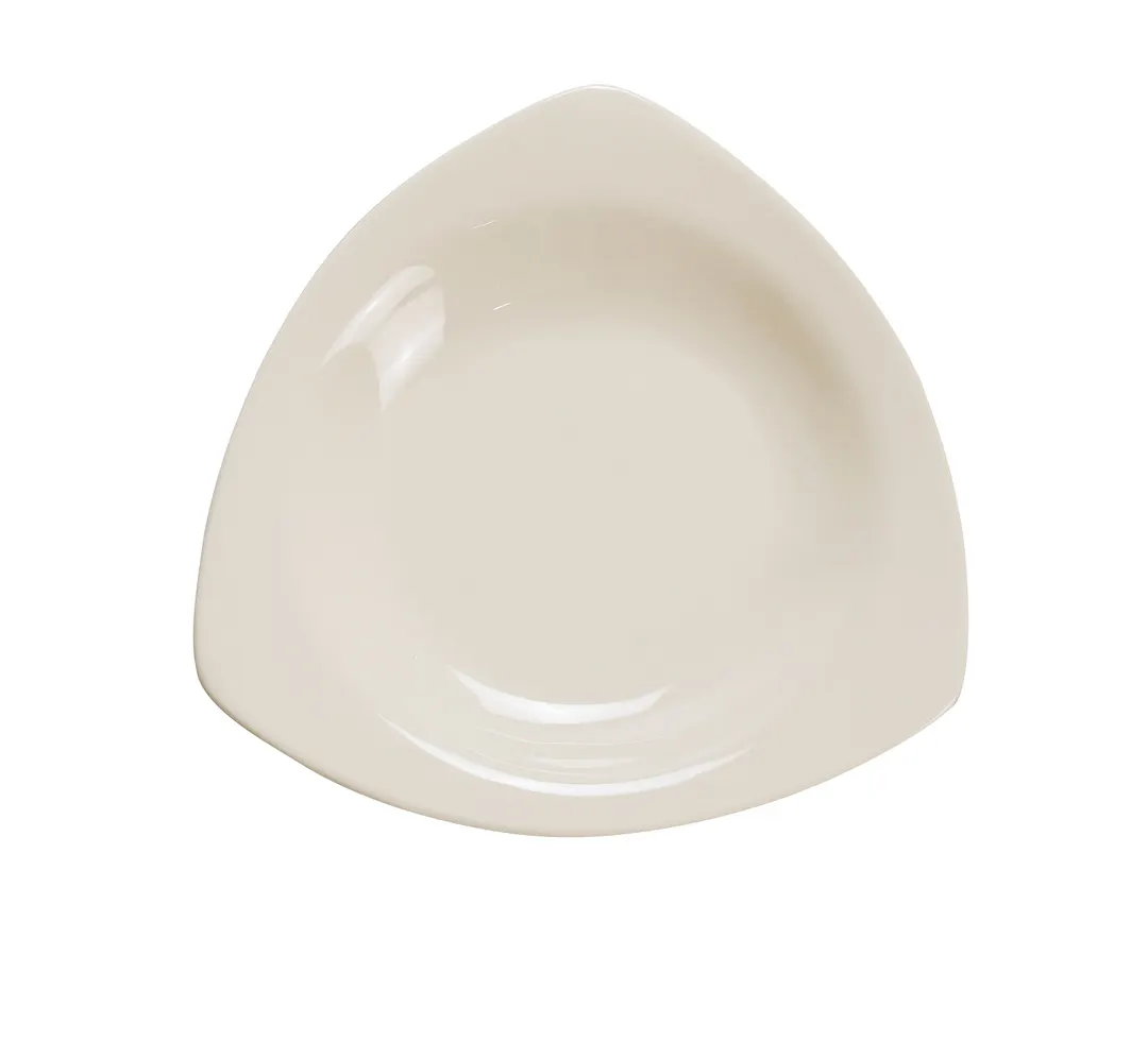 Yanco RE-410 - 22 Oz Triangular Pasta Bowl, 10.5" × 10.5" Ceramic White, Dishwasher Safe - Dozen