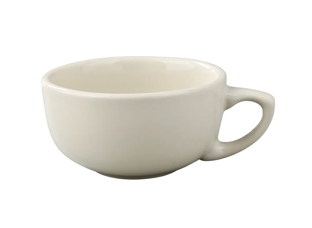 Yanco RE-56 Cappuccino Cup, 14 Oz (4‑1/2" Dia.) White Ceramic, Rolled Edge, Microwave Safe - Dozen