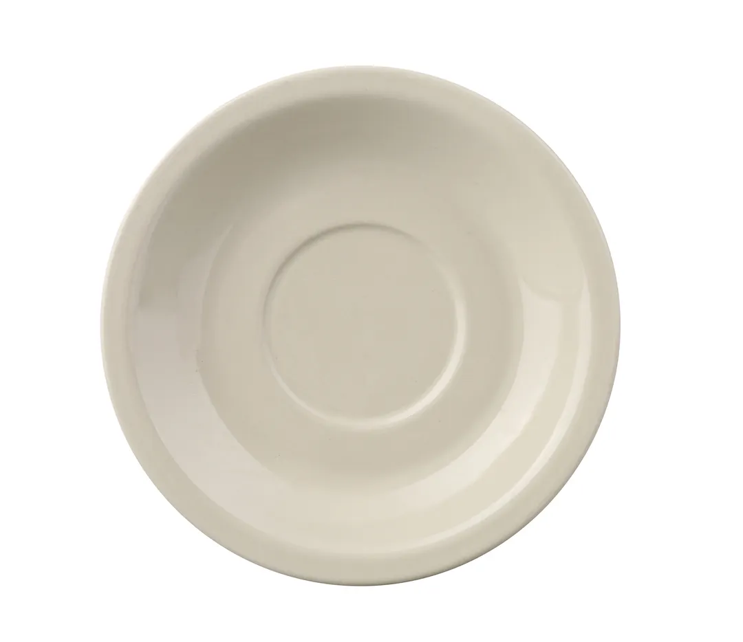 Yanco RE-57 Saucer, 6-7/8" Round Ceramic White Rolled Edge Dishwasher Oven Microwave Safe - Dozen