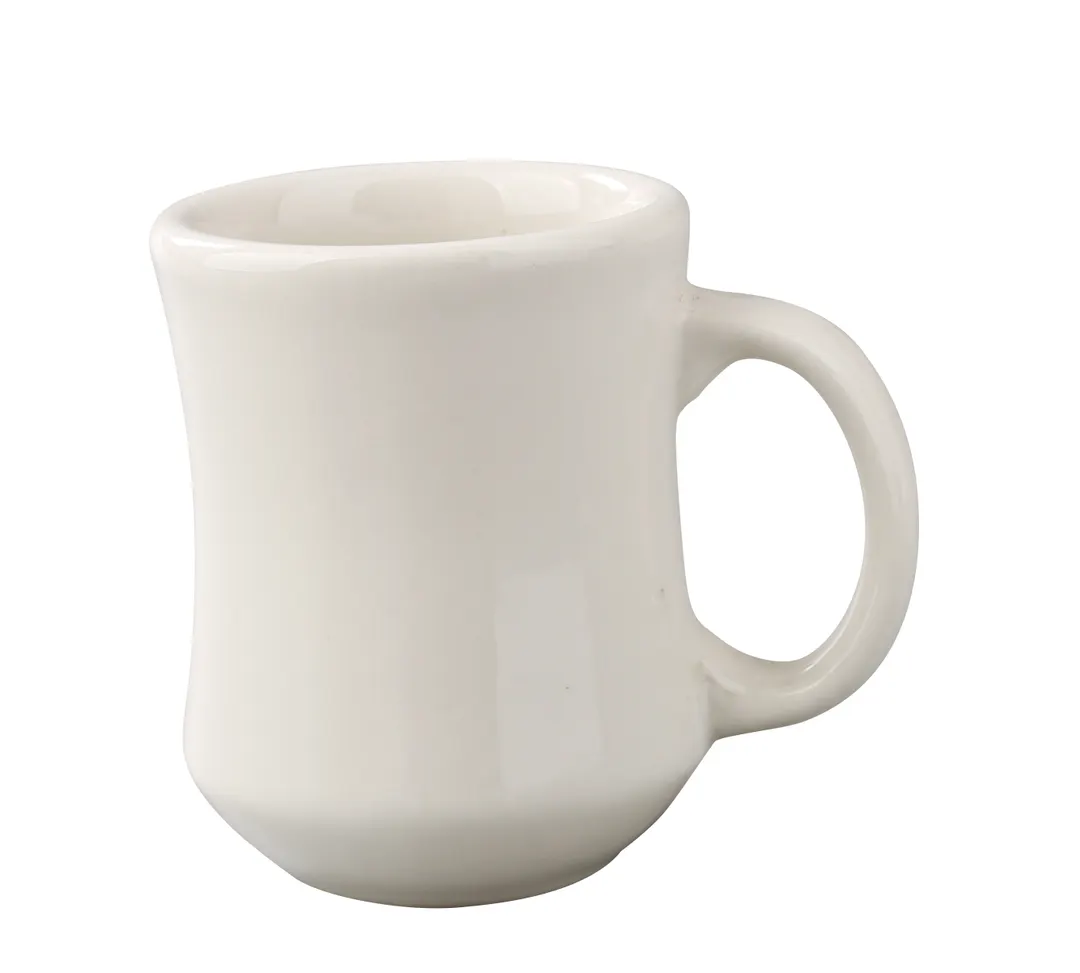 Yanco RE-7-P China Mug, 7 oz (3" Dia x 4" H), White Ceramic, Rolled Edge, Dishwasher Safe - Dozen
