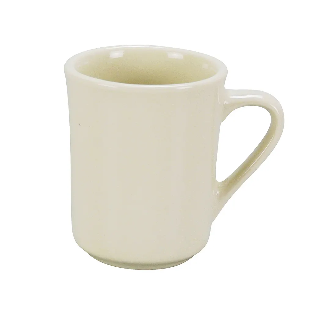 Yanco RE-8-T China Mug, 8 oz (3" dia. x 3-3/8" H), White Ceramic Dishwasher/Oven/MW Safe - Dozen
