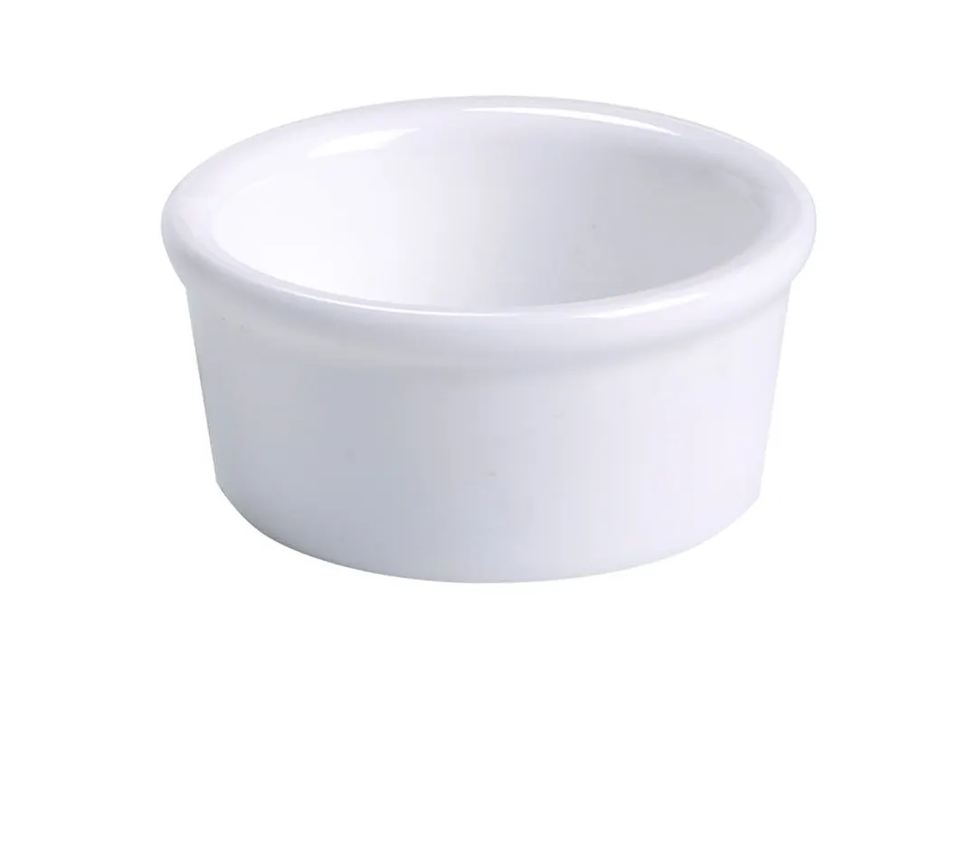 Yanco RK-203 Bone White Porcelain Ramekin Sauce Cup, 2-3/4" x 1-1/4", 2.5-3 oz, Smooth - Dozen