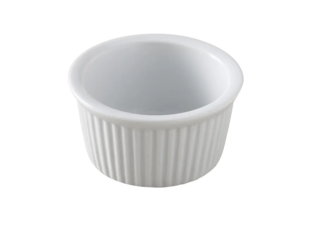 Yanco RK-234 China Ramekin, 3" Dia x 1-1/4" H, 3.5 oz, White Porcelain, Microwave Safe - Dozen