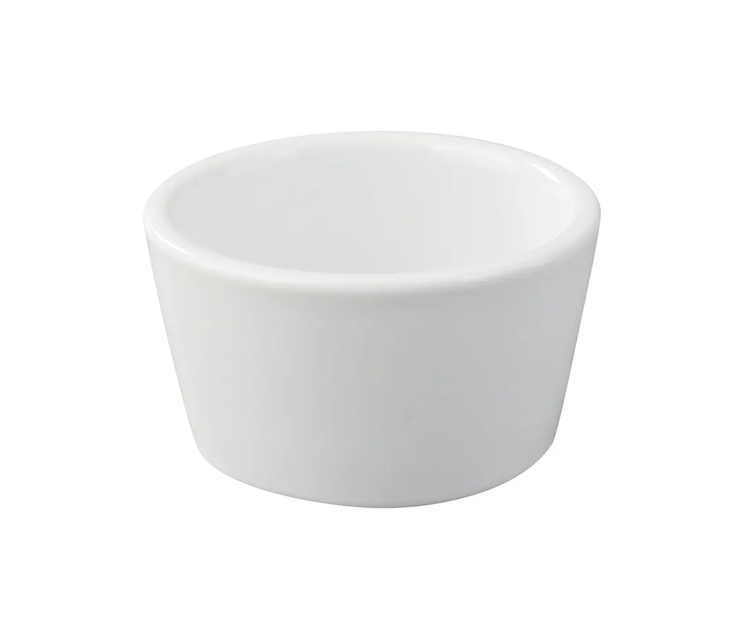 Yanco RK-302 China Ramekin Sauce Cup, 2‑Ounce, 2 ½" Dia × 1 ¼" H, White, Oven Safe - Dozen
