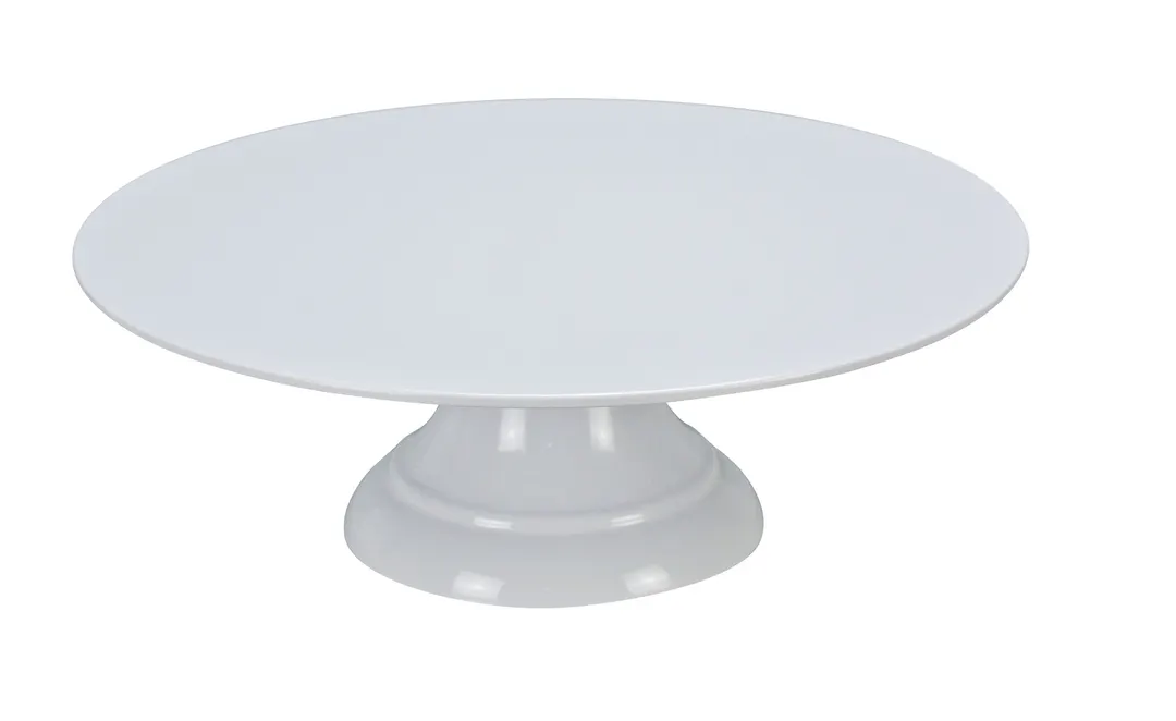 Yanco RM-0012 Rome Cake Stand, 12" Dia x 4-1/8" H, White Melamine, Dishwasher Safe, Plastic/Poly
