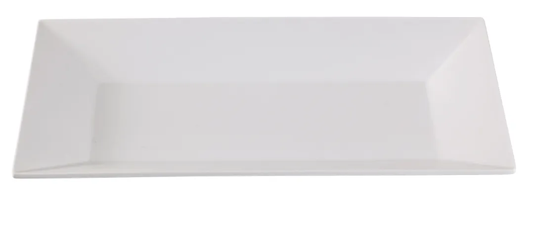 Yanco RM-210 Rome Rectangular Plate, 10" x 6" White Melamine, Dishwasher Safe - Dozen