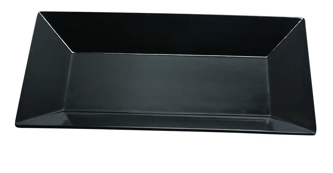 Yanco RM-210BK - 10" x 6" Rectangular Melamine Plate, Black, Dishwasher Safe, 1 Dozen