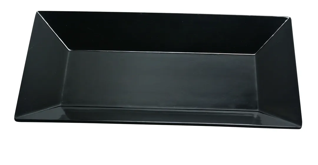 Yanco RM-216BK - 16" x 9.5" Rectangular Melamine Plate, Black, Dishwasher Safe, 1 Dozen
