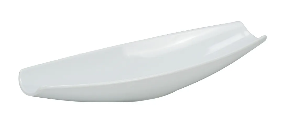 Yanco RM-312 - Rome Boat Oblong Deep Plate, 12.5" x 3.75" White Melamine, Dishwasher Safe - Dozen