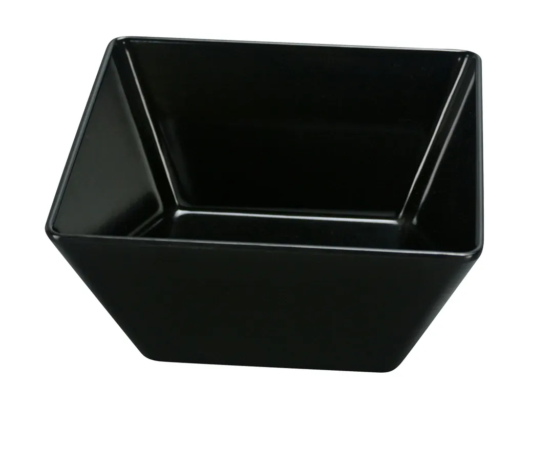 Yanco RM-405BK - 5" L x 5" W x 2-3/4" H Square Melamine Bowl, Black, 18 oz (0.75 Qt) - Dozen