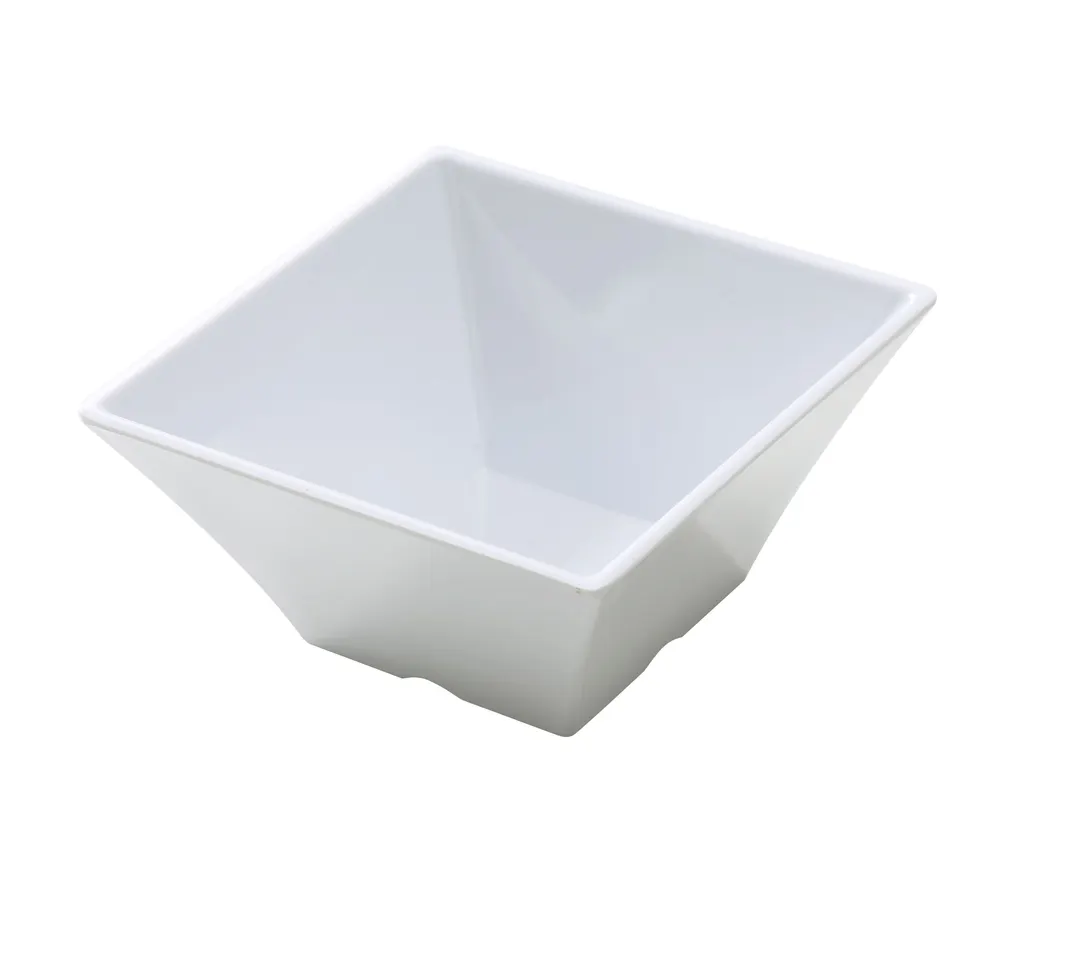 Yanco RM-4106 Square Melamine Bowl, 26 oz, 6" L x 6" W x 3" H, White, Dishwasher Safe - Dozen