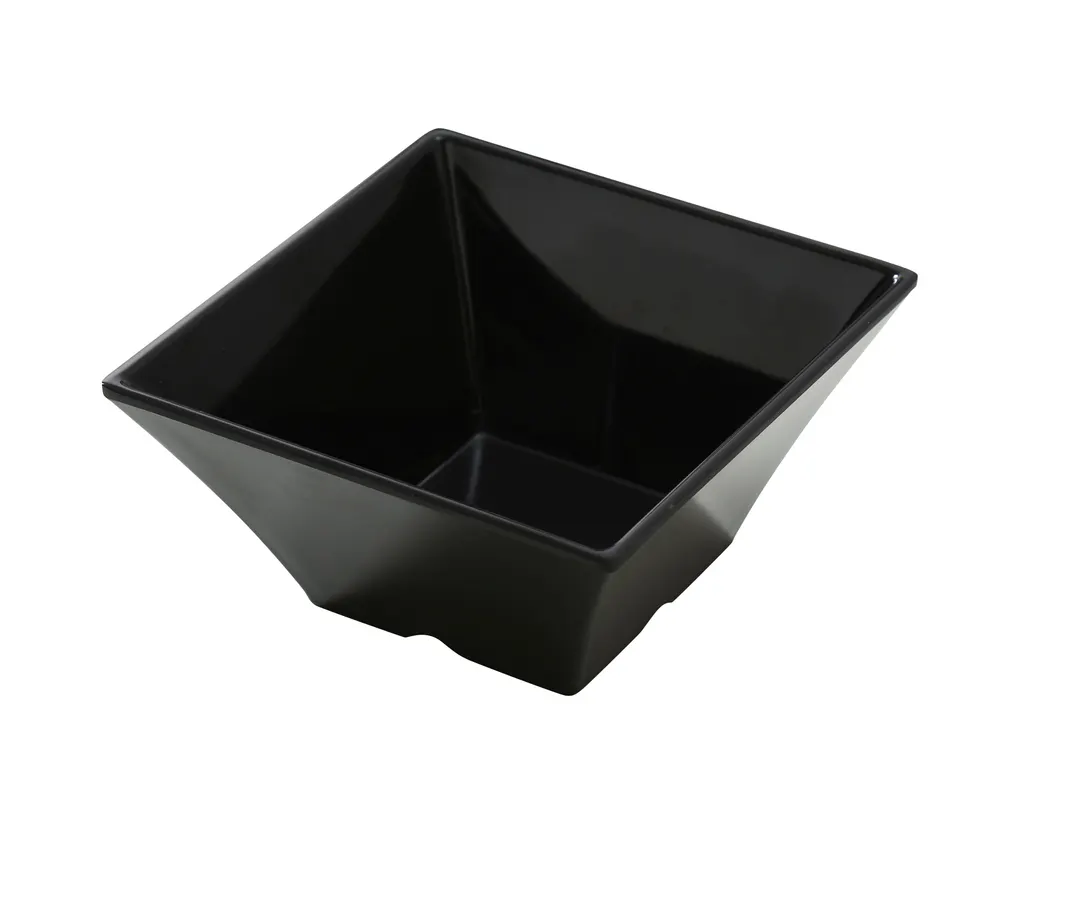Yanco RM-4106BK - 26 oz Square Bowl, 6" L x 6" W x 3" H, Black Melamine - Dozen