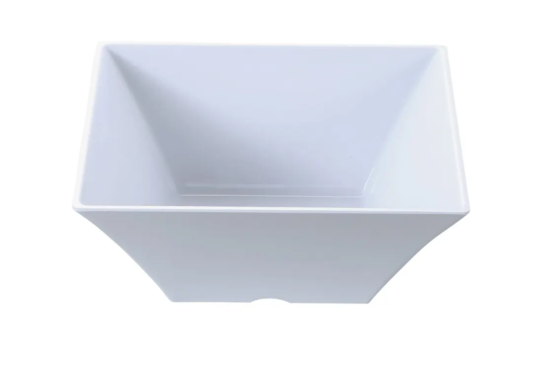 Yanco RM-4109 Square Melamine Bowl, 4 Qt (128 Oz) 10"x10"x4", White, Dishwasher Safe - Dozen