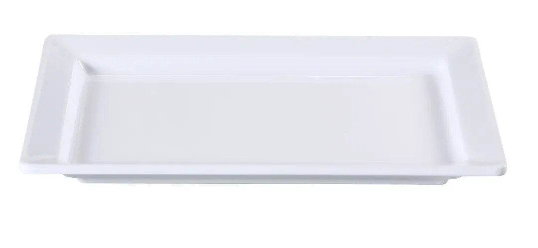 Yanco RM-4312 Rome Plate, 12" x 8½" Rectangular Melamine Platter, White, Dishwasher Safe - Dozen