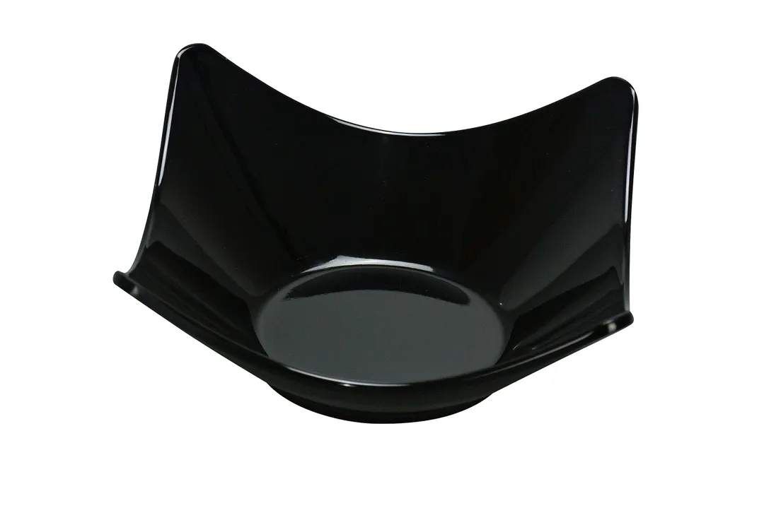 Yanco RM-506BK Rome Salad Bowl, 12-15 Oz, 6¼" × 6¼" Black Melamine, Dishwasher Safe - Dozen