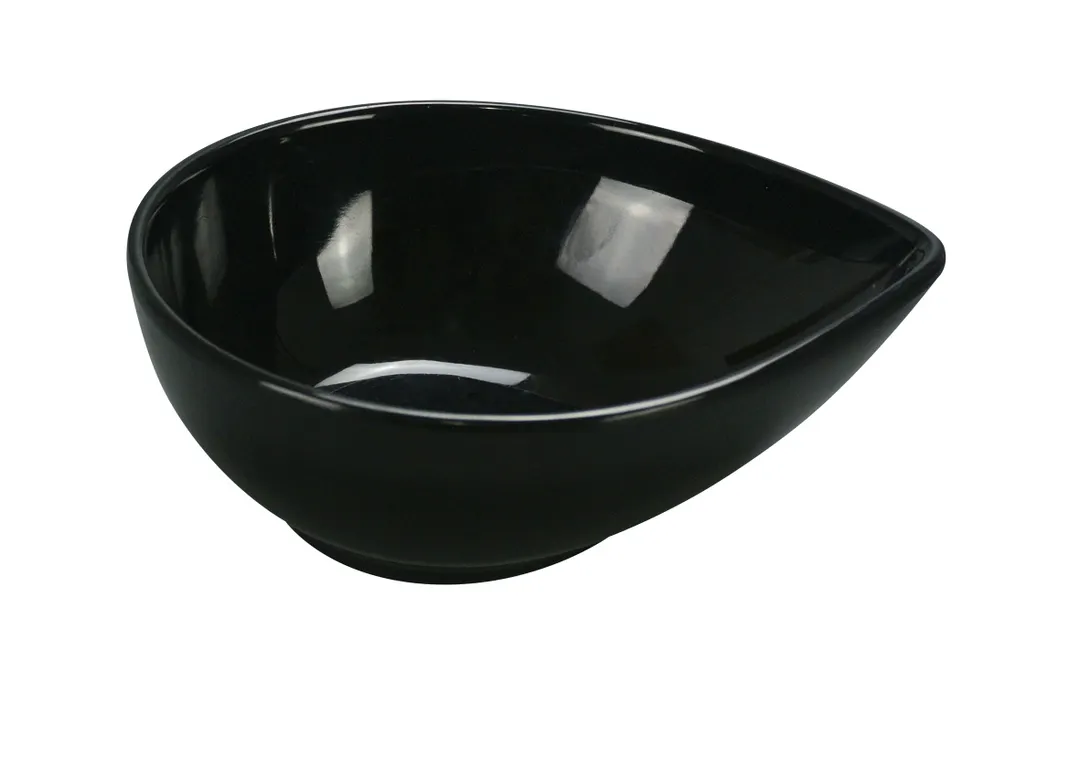 Yanco RM-704BK - 4" Oval Melamine Plastic Bowl, 4 Oz, Black, Dishwasher Safe - Dozen