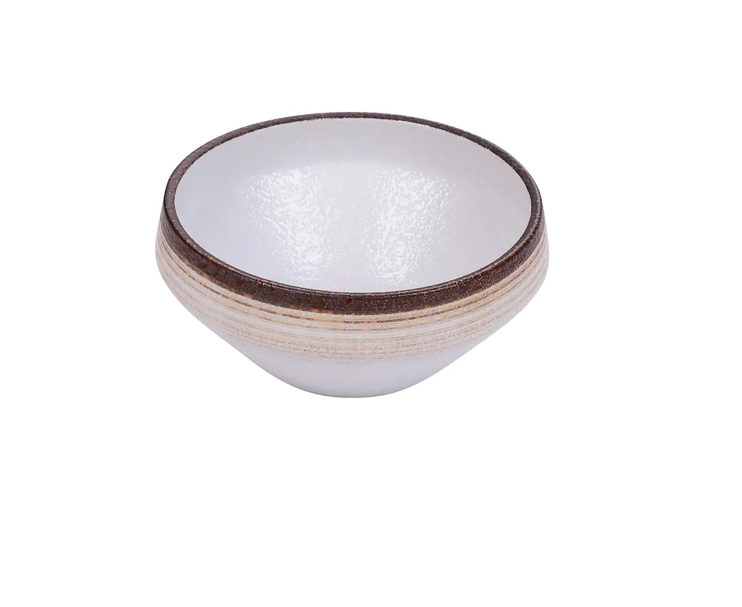 Yanco RO-2806 Noodle Bowl, 30oz (6-3/4" Dia × 3-1/4" H)WhiteBrown Porcelain Dishwasher Safe-1 Dozen