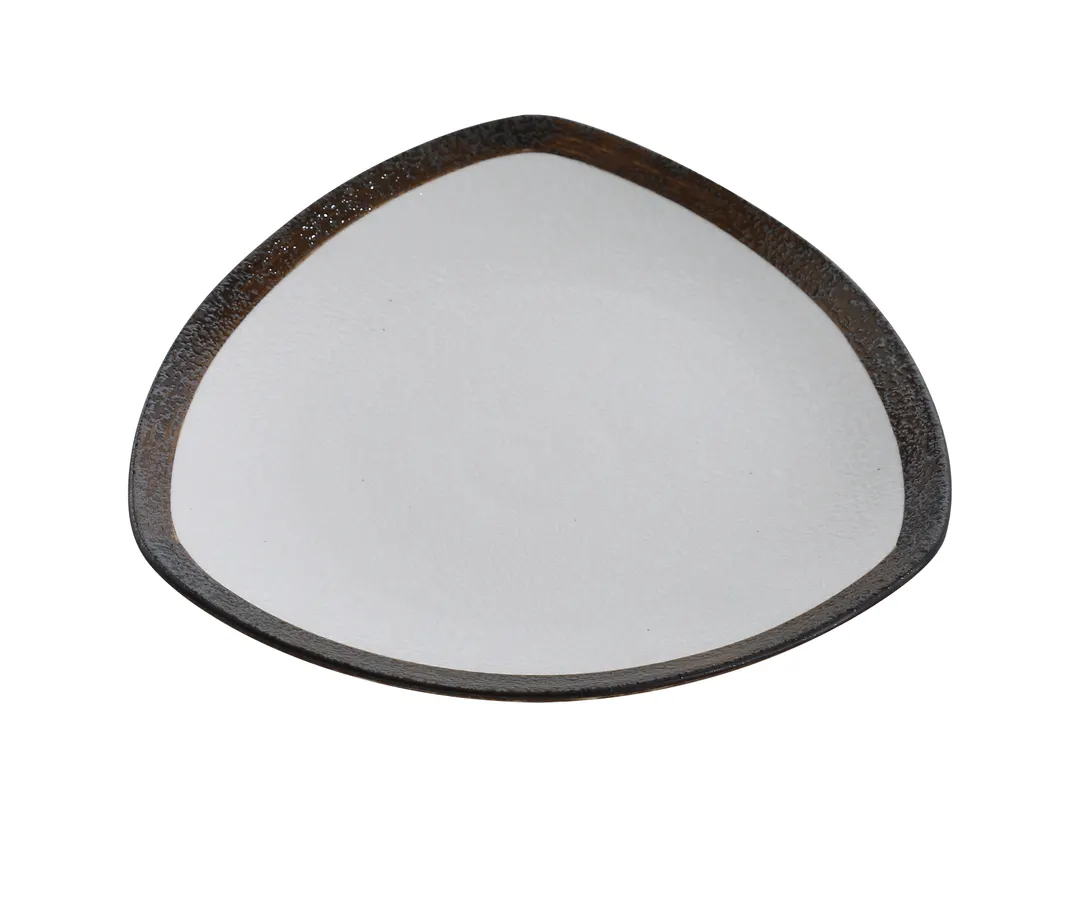 Yanco RO-311 Triangular Plate, 12" x 1-3/4" Porcelain, Dishwasher/Oven/Microwave Safe - Dozen