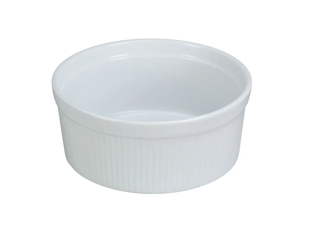 Yanco SF-132 - 32 oz Porcelain Soufflé Bowl, 6" Dia x 2-1/2" H, Dishwasher Safe - Dozen