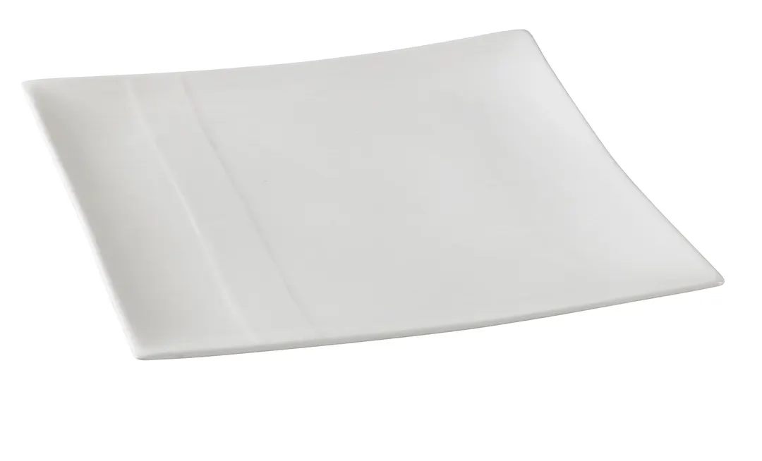 Yanco SH-110 Square Plate, 10-1/4" x 10-1/4", White Porcelain, Dishwasher & Microwave Safe - Dozen