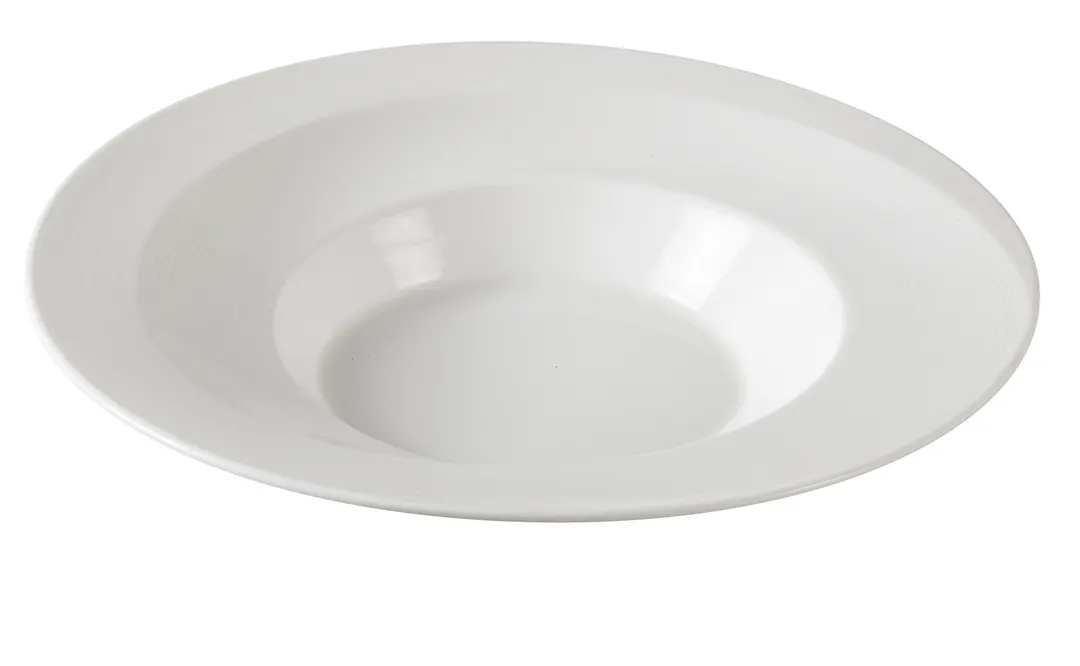 Yanco SH-310 - 16 Oz Bone White Porcelain Round Soup Plate, 10" Diameter, Deep Rim - Dozen