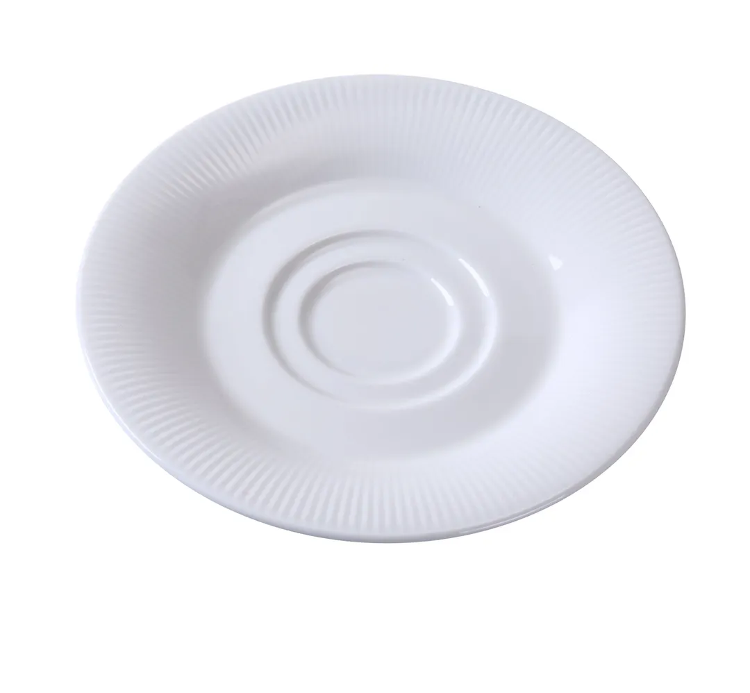 Yanco SI-002 Siena Porcelain Saucer, 6" Dia. x 3/4" H, White, Dishwasher Safe - Dozen