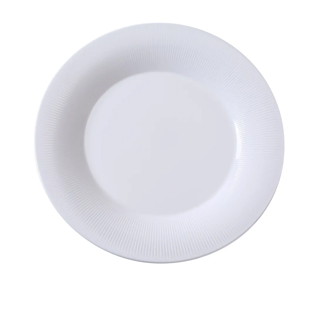 Yanco SI-110 Round White Porcelain Plate, 10-1/2" Dia x 1" H, Dishwasher & Microwave Safe - Dozen