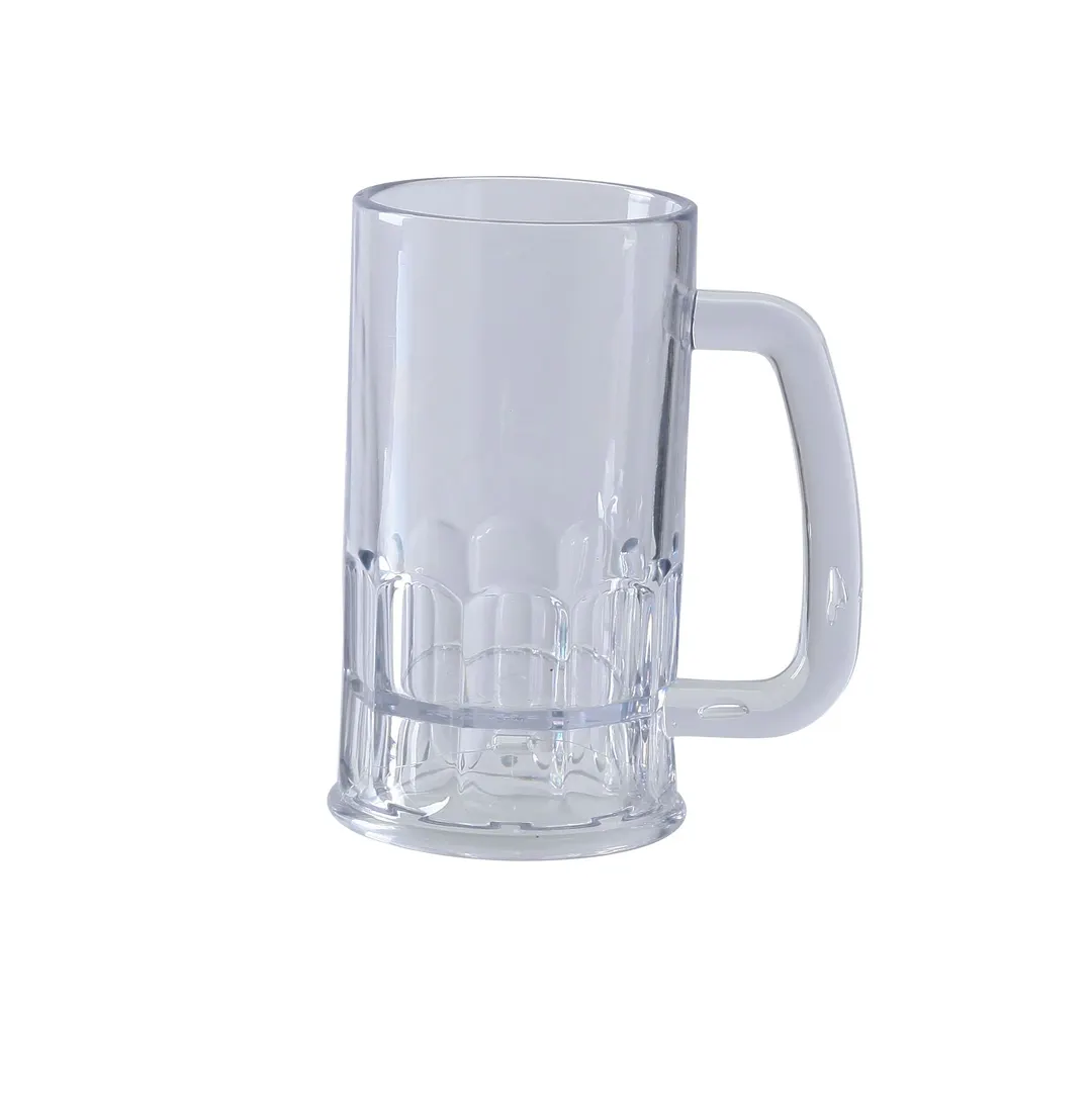 Yanco SM-12-B 12 oz Clear SAN Beer Mug, 3" Diameter x 5-1/2" Height, Plastic Stein - Dozen