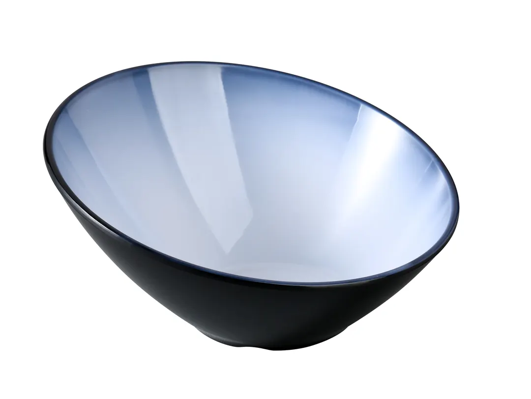 Yanco SN-408 Bowl, 26 oz (8 ¼" Dia × 4 ¼" H), Round White/Black Melamine, Dishwasher‑Safe – 1 Dozen
