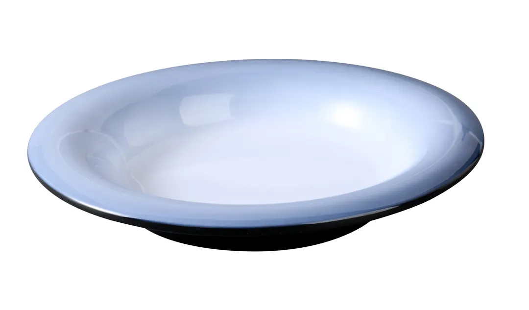 Yanco SN-409 14 oz (½ qt) Round Two‑Tone White/Black Melamine Bowl 9" Dia × 1.5" H – 1 Dozen