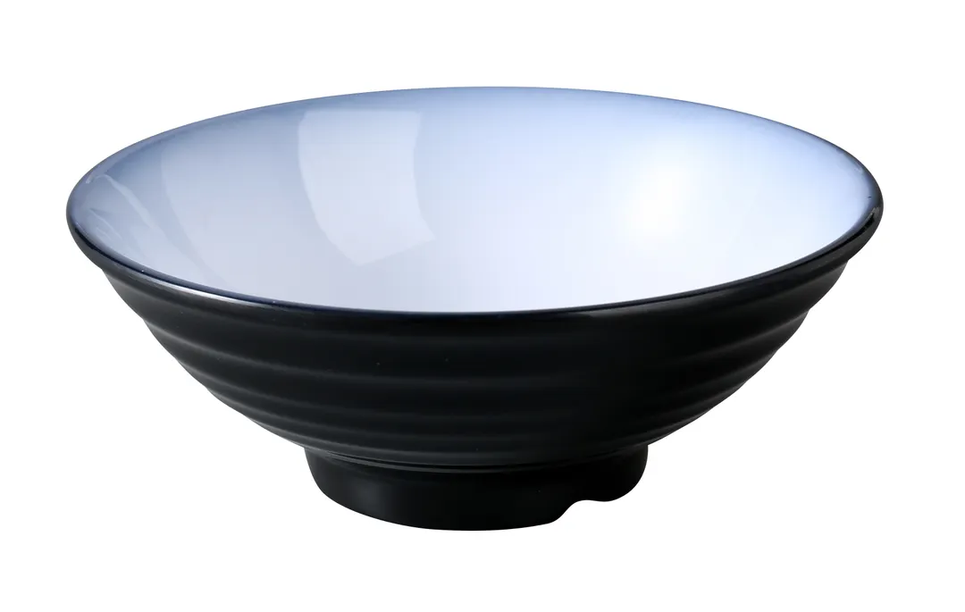 Yanco SN-607 - Melamine Bowl, 6 7/8" x 2 1/2" (19.5 oz), White/Black - Dozen