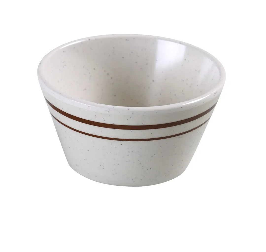 Yanco SS-302 - 8 oz Bouillon Cup, 4" Dia x 2" H, Melamine, Beige/Brown, NSF, Dishwasher Safe - Dozen