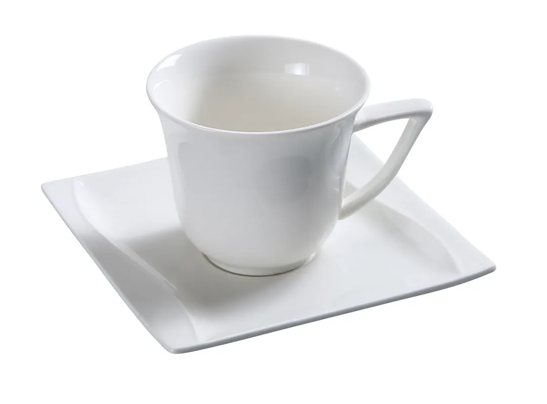 Yanco SW-001 Sea Wave Cup, 7 Oz, 3-3/8" Dia x 3-1/2" H, Porcelain, Microwave Safe - Dozen