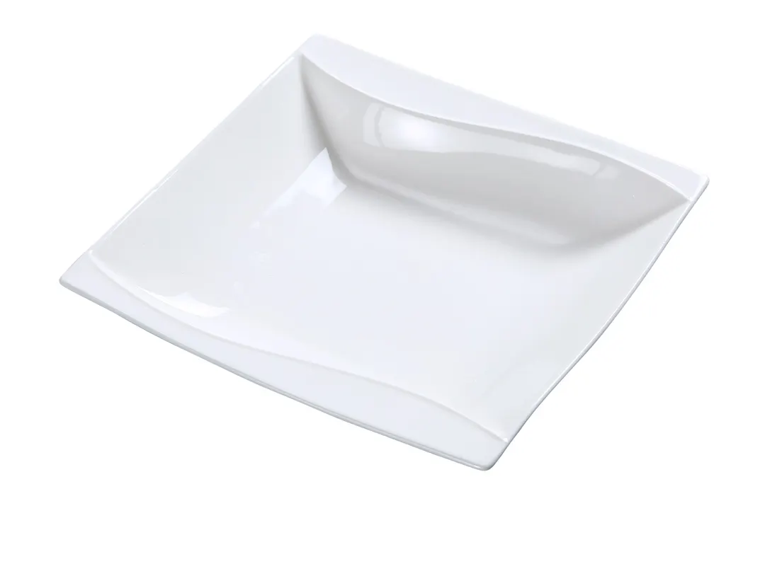Yanco SW-305 Fruit / Monkey Dish Bowl, 5" Square Porcelain, White, 4 Oz, Dishwasher Safe - Dozen