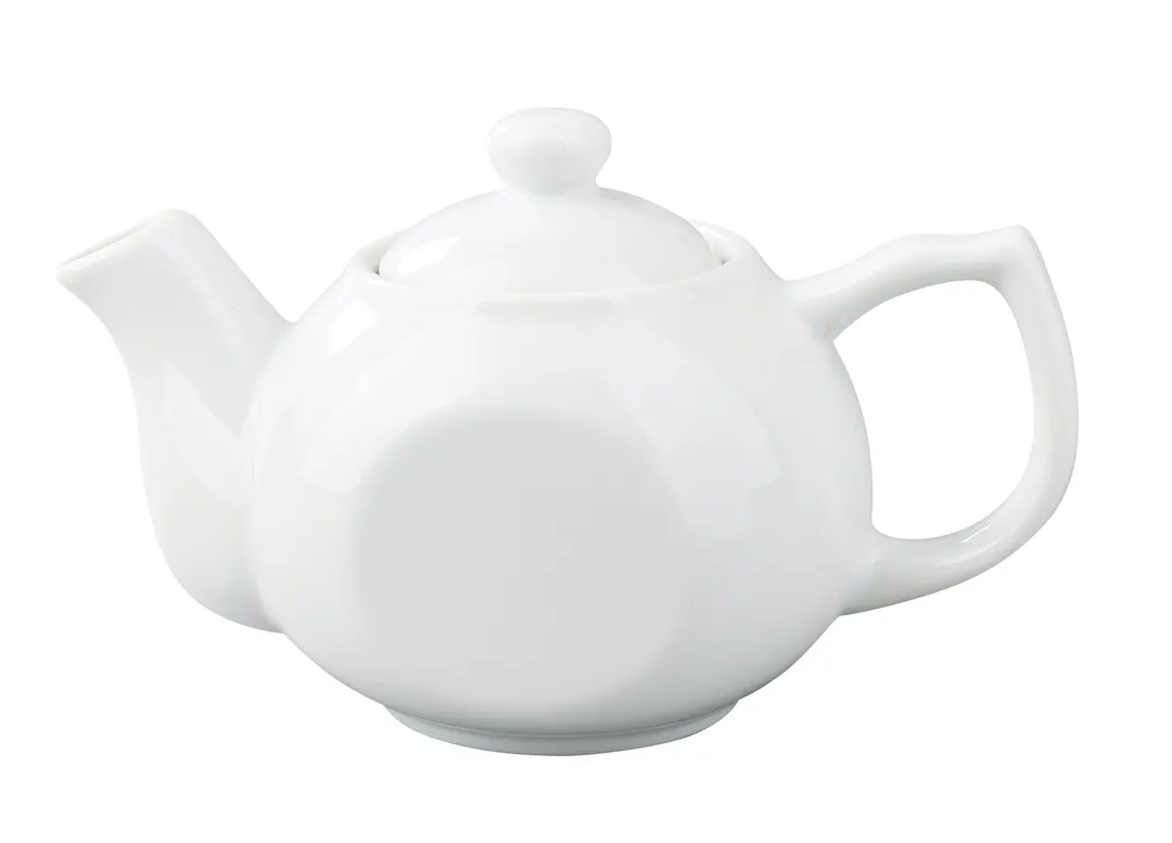 Yanco TP-1 - 15 Oz White Porcelain Coffee Pot/Teapot, 7-3/4" L x 4" W x 3-1/2" H, Lift Lid - Dozen