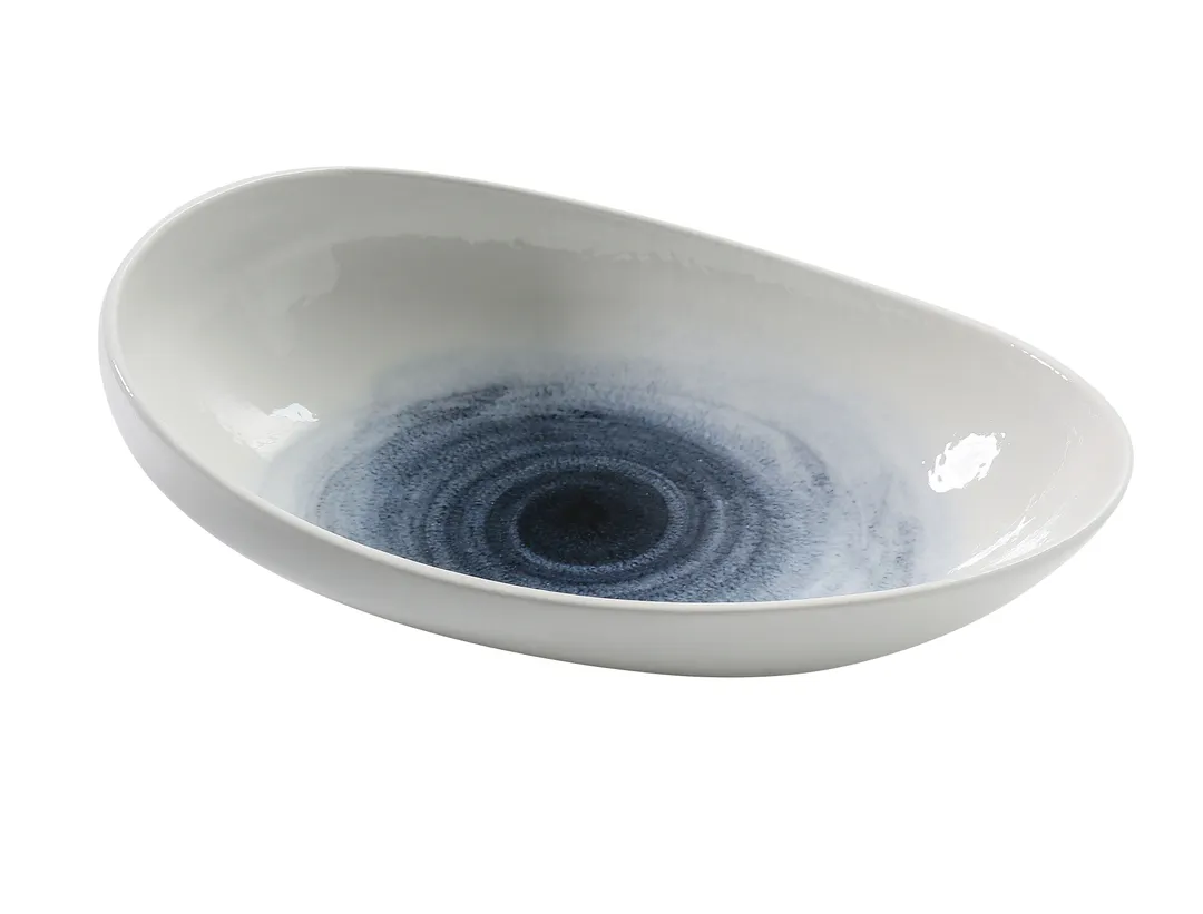 Yanco UN-411 Oval China Plate, 11.5" W x 3" D x 7.5" H, 45 oz, Rolled Edge Rim - Dozen