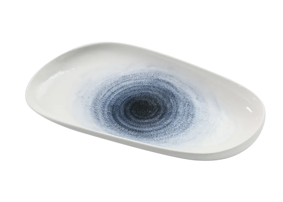 Yanco UN-413 Universe Plate - 13.5" x 1.5" x 7.5", 24 oz Oval China, Rolled Edge, Coupe Rim - Dozen