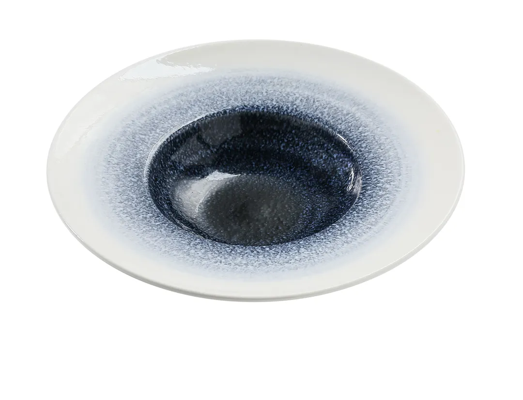 Yanco UN-509 Universe Soup Plate, 9.5" Diameter Round China, Flat Edge, Deep Rim, 7 Oz - Dozen
